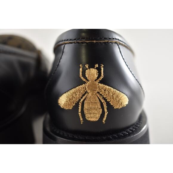 Gucci Cordovan Black Leather Horsebit Lug Sole Flat Platform Creeper Loafer 42 - Picture 16 of 16